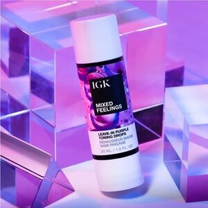 💜 IGK Mixed Feelings Leave-In Purple Toning Drops brassiness Neutralizer Blonde